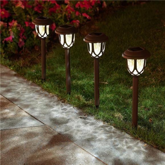 10Pack SolarLights Outdoor Decorative,Solar Pathway Lights Outdoor,Solar Powered - Picture 5 of 7